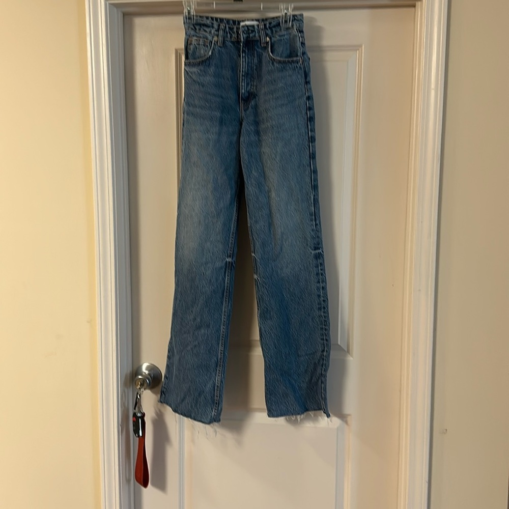 Zara Jeans dark wash straight leg high rise